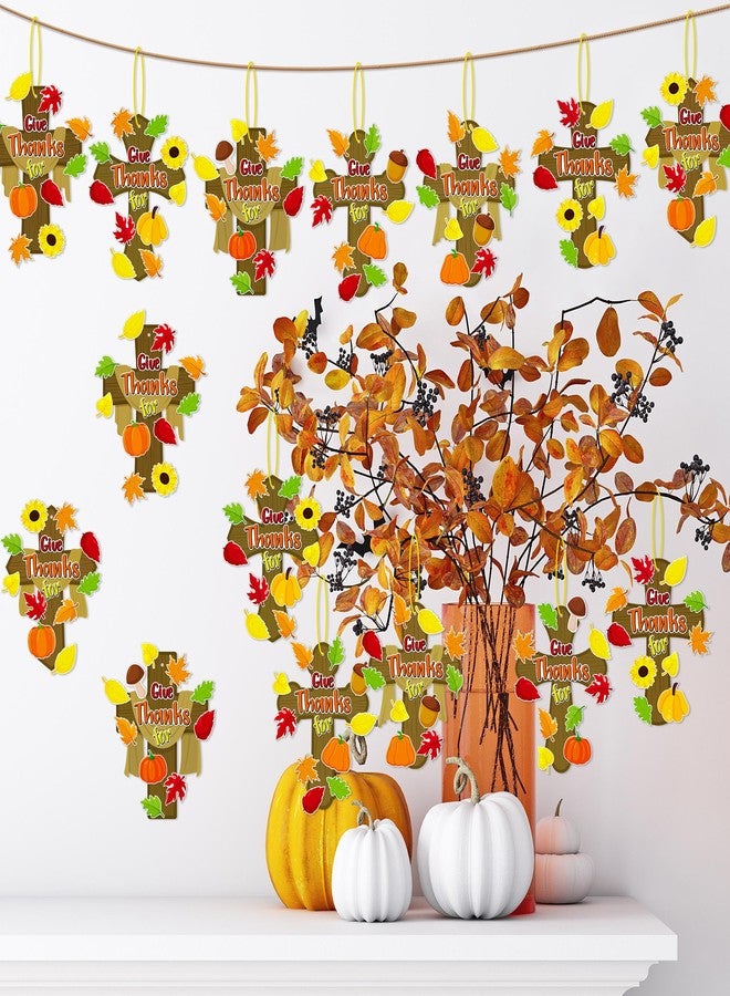 80UncleKimby 40Sets Thanksgiving Crafts for Kids Christian Fall Cross Hanging Decorations Religious Classroom Sunday Activity Autumn Church Party Gifts - Image 5